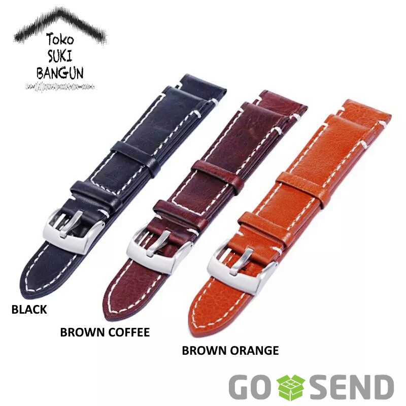 TALI JAM 22mm Kulit Tebal Watch Band Strap Genuine Leather