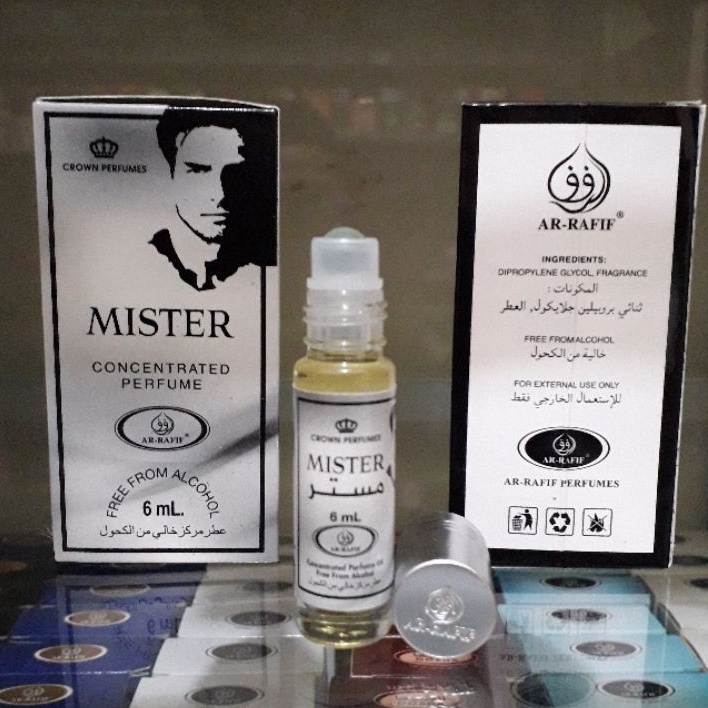 MISTER Parfum AR-RAFIF 6ml Minyak Wangi Pria Roll On Non Alcohol