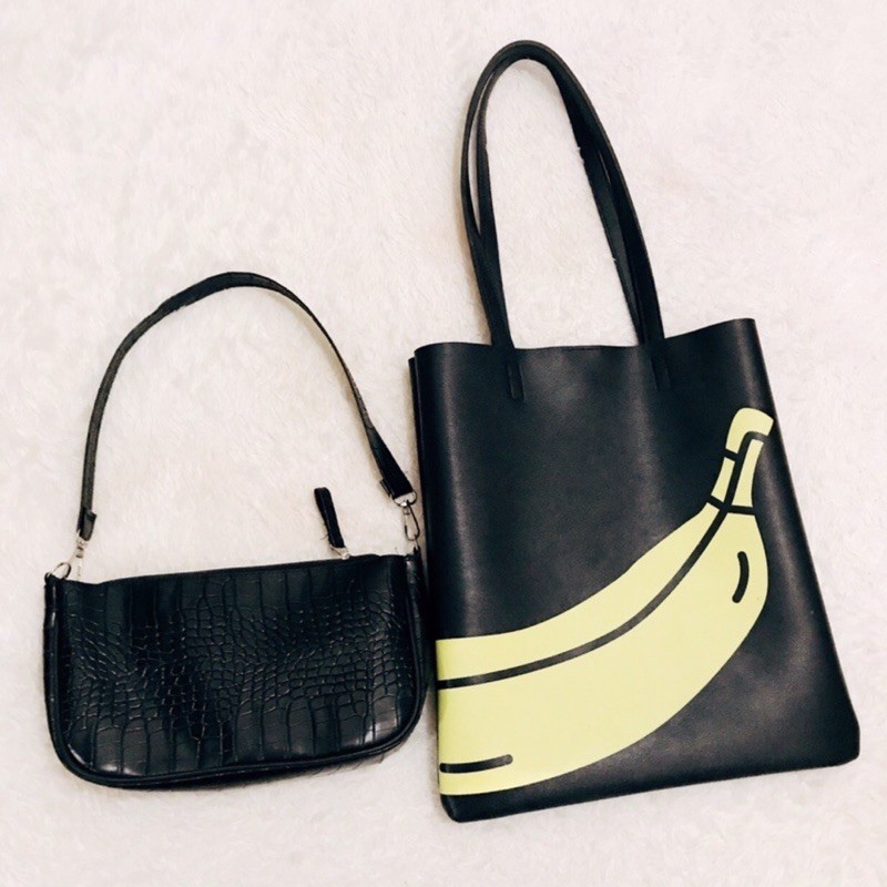 Get 2 Totebag Miniso Croco Bag New