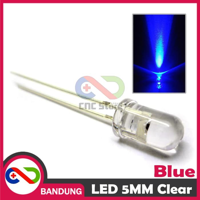 10PCS LED F5 5MM SUPER BRIGHT BLUE BIRU CLEAR