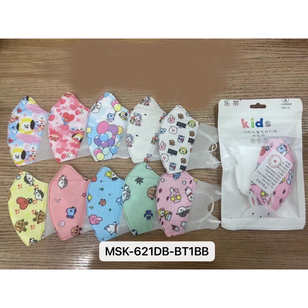 isi 10pcs/pack Masker Duckbill BAYI BATITA BT21 BTS KOREA FASHION DISPOSABLE Fashion MASK IMPORT Anti Virus