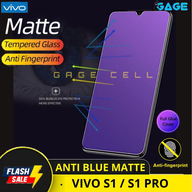 TEMPERED GLASS ANTI BLUE MATTE VIVO S1 S1 PRO TG ANTI GORES LAYAR RADIASI VIVO S1 S1PRO FULL SCREEN