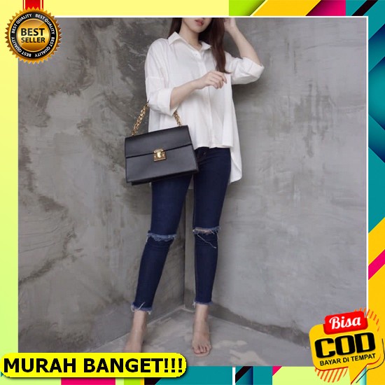 Gama Blouse Wolicrepe / Atasan Katun Mix Salur Blouse Korean Style / Top Wanita Terbaru 2021 / Baju 