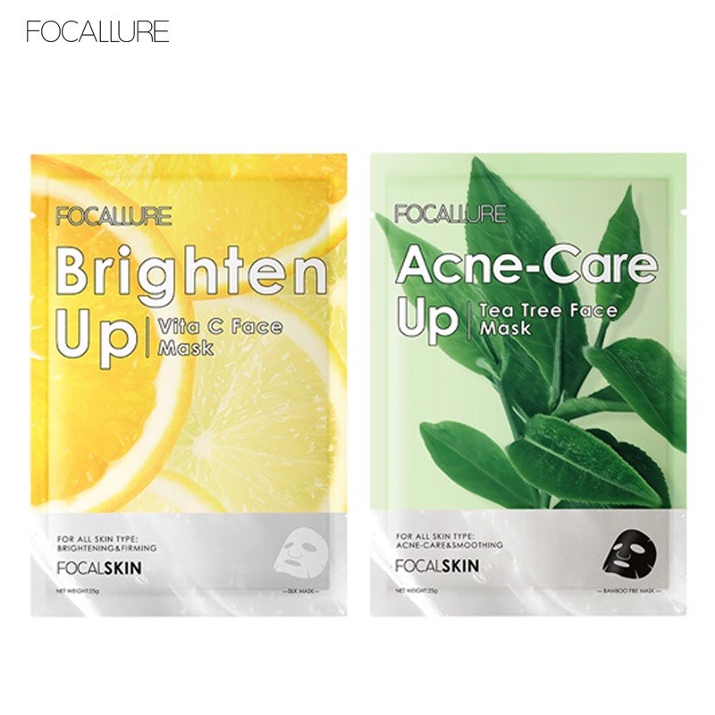 FOCALLURE Sheet Mask Focallure Masker Waiah Focallure -Vitamin C Face Mask brighten up/ Acne-Care Mask-Energy Facial Sheet Skin Care