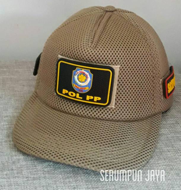 TOPI SATPOL PP - TOPI P O L PP - TOPI SATPOL PP 3 PATCH DOUBLE MESH VELCRO