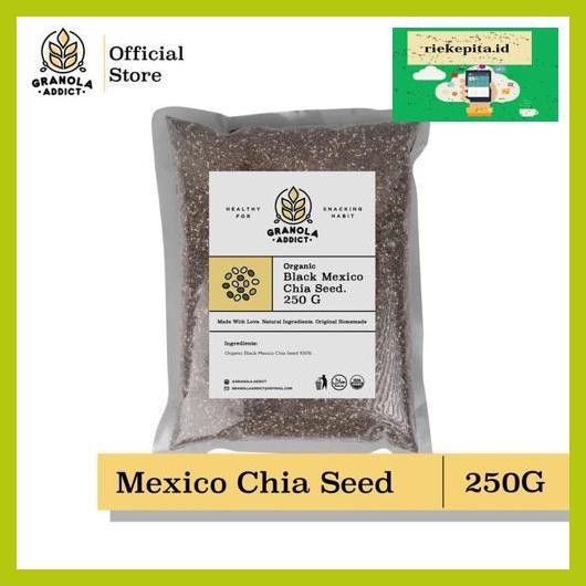 

5Yer67R- Black Chia Seed Mexico Organic / Organik 250G - Granola Addict Ingredi T7Rty67-