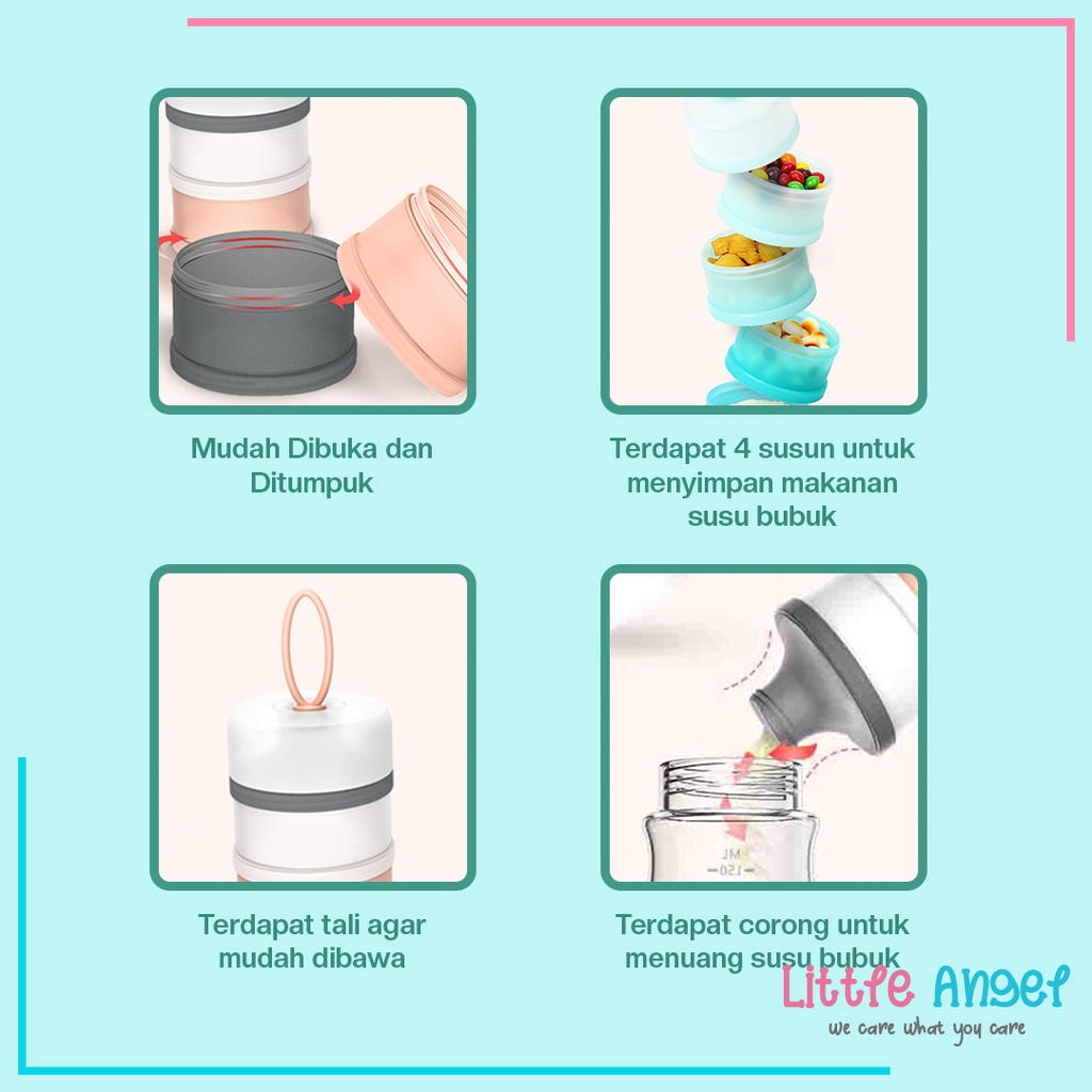 Kotak Tempat Susu Formula Bayi Wadah Dispenser Container Susu Bubuk Bayi Susun Traveling Milk Case