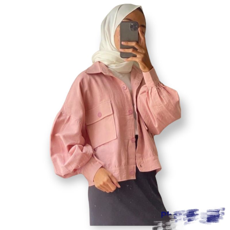 Grosir Baju Atasan Outerwear Fashion Muslim Kazana Cardigan Linen Terbaru 2021