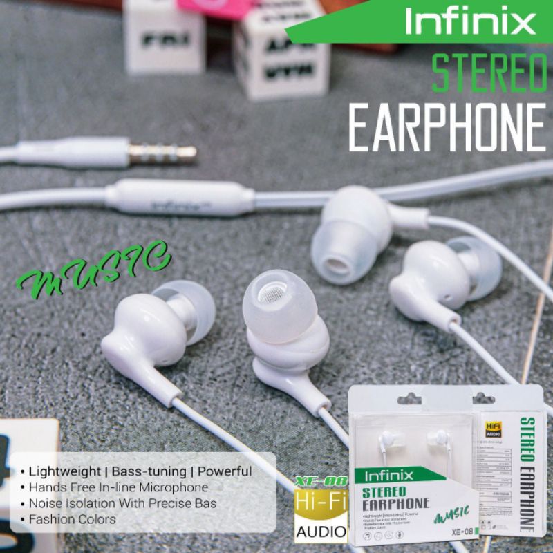 headset infinik XE-06 Headsfree Extra bass/earphone infinix XE-06  mix earphone infinix