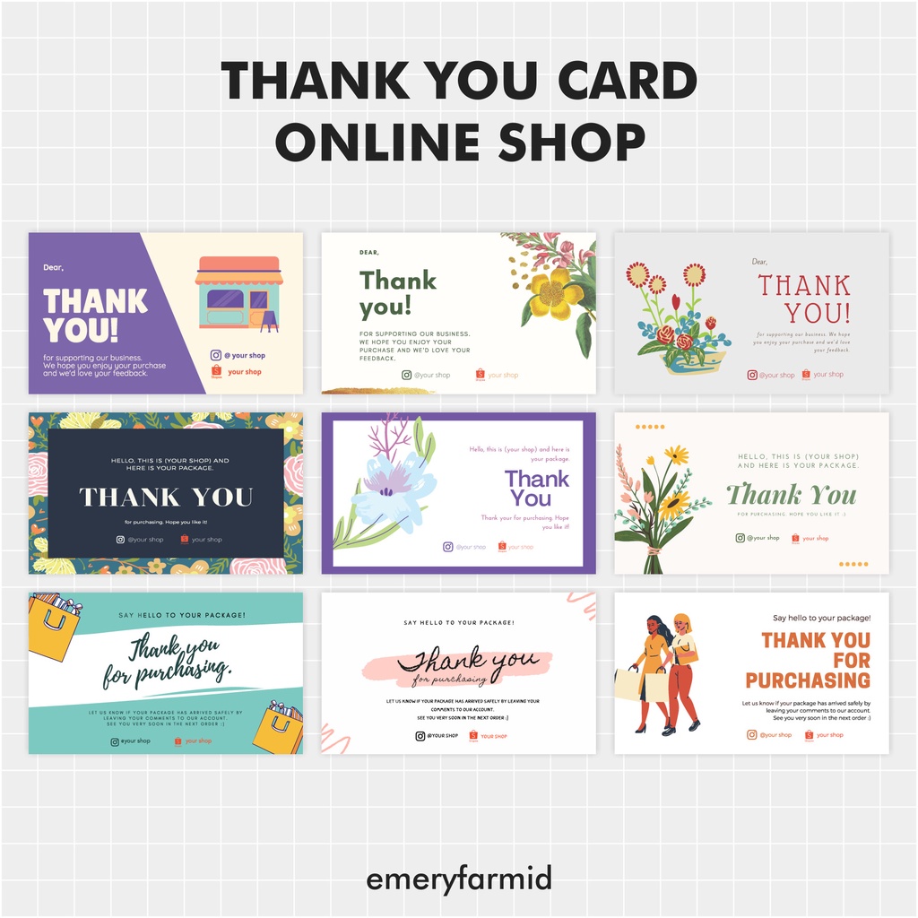 Thank You Card / THANKS CARD / Kartu Ucapan Terima Kasih Toko Online Murah (GRATIS BOX)