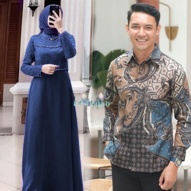 Sarimbitan Gamis Helen Tile Mutiara Couple Set Tunangan Atasan Kemeja Pria Sonia Dress Sonia Maxy Belle Maxy Tiara Maxy Dress Remaja Muslimah Couple Pasangan Cewe Cowo Sarimbitan Lebaran Couple Kondangan Outfit Terbaru