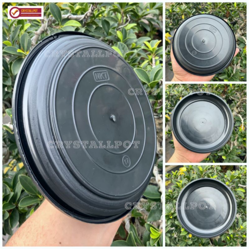 tatakan alas pot bunga nkt 17 hitam 14,5 untuk pot 17 - NKT HITAM 17