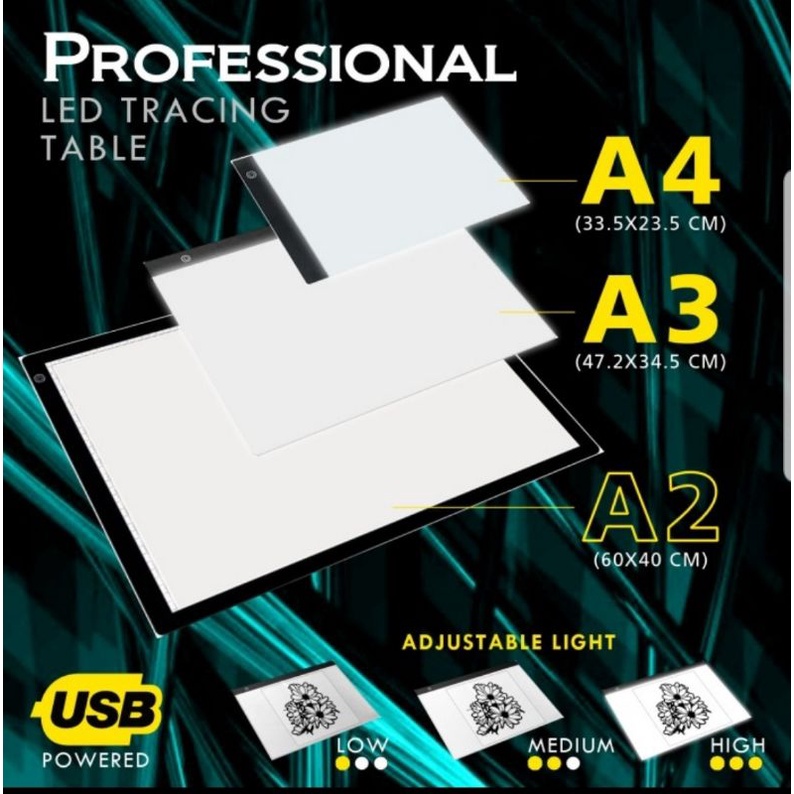 

Tracing Board LED A4 A3 - Papan Jiplak Light Pad Gambar Drawing
