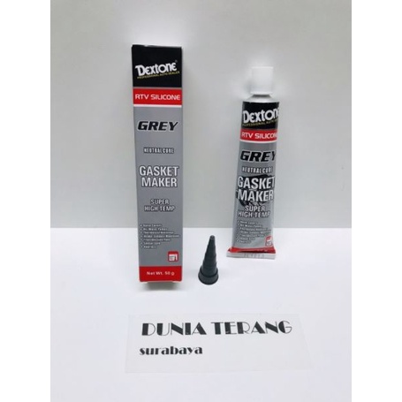 Lem DEXTONE Grey Silicone 50gr RTV Gasket Maker Neutral Cure Super HighTemp Besar