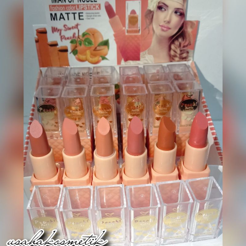 PERBOX 24PCS LIPSTIK IMAN OF NOBLE MATTE MY SWEET PEACH NO 7064 | 7065