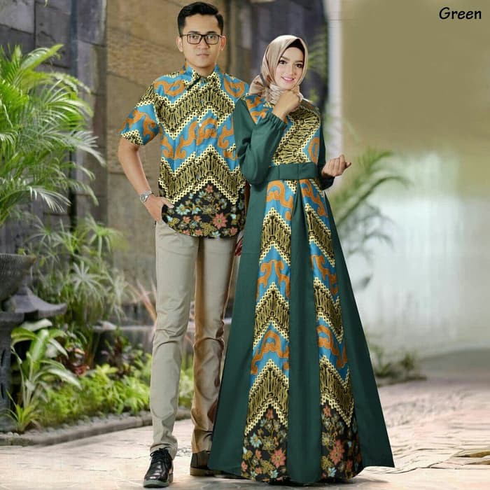Pakaian couple  Couple Parang Batik Hijau