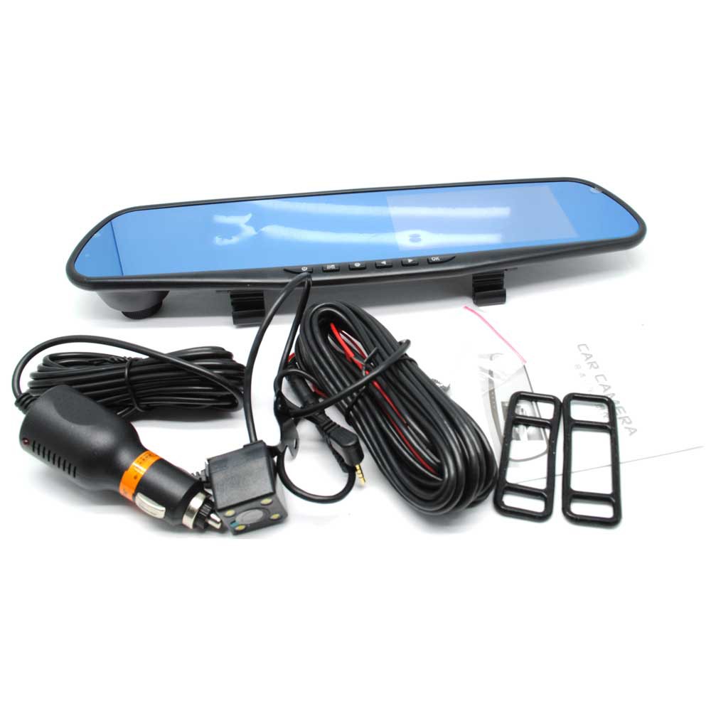 Kaca Spion Rear View DVR Dual Kamera 1080P 4.3 Inch Display - Black - OMCA2OBK