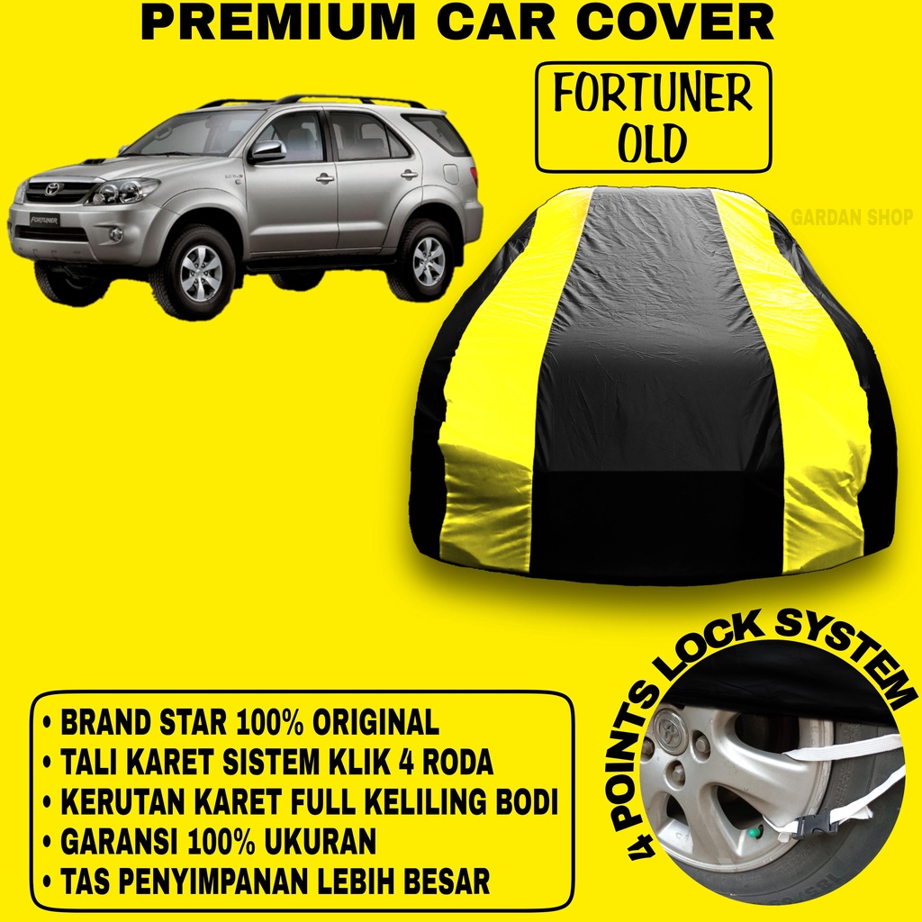 Body Cover FORTUNER OLD Sarung Strip KUNING Penutup Pelindung Bodi Mobil Fortuner Old PREMIUM