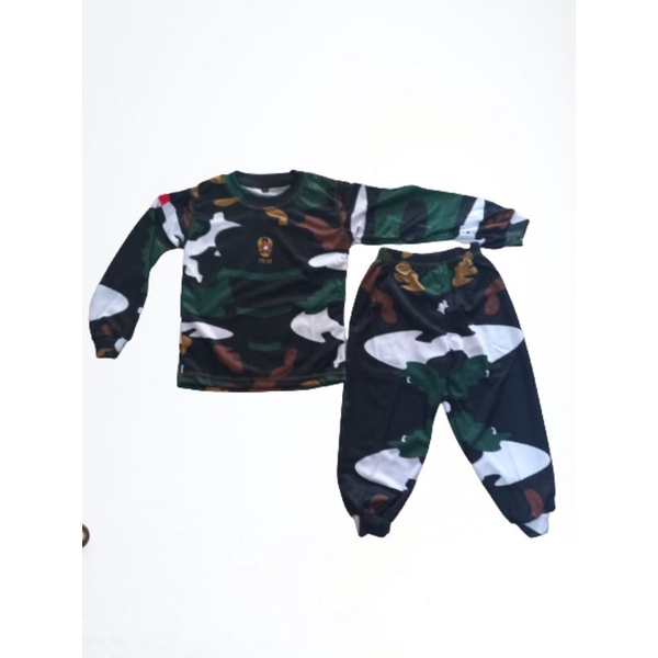 Setelan Tentara Anak Tangan Panjang Set Loreng Anak Unisex