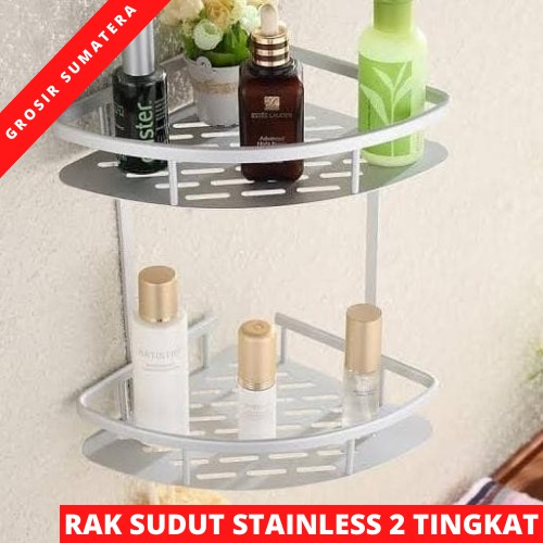RAK SUDUT STAINLESS STEEL RAK SEGITIGA RAK KAMAR MANDI TEMPAT SABUN