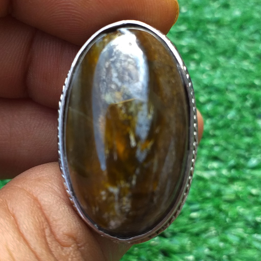 Batu Akik Garut Jumbo Bodyglass Matang Wibawa Abstraknya Corak Biru