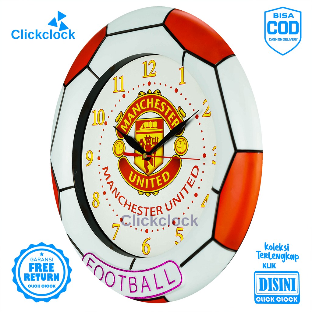 Jam Dinding Quartz Klub Bola Balcelona Jubventus Man.united Esa 335F Kecil Hiasan Rumah Murah