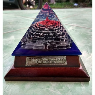 Jual MINIATUR CANDI BOROBUDUR UKURAN KECIL 10x8x8 cm FIBERKRISTAL LIMAS