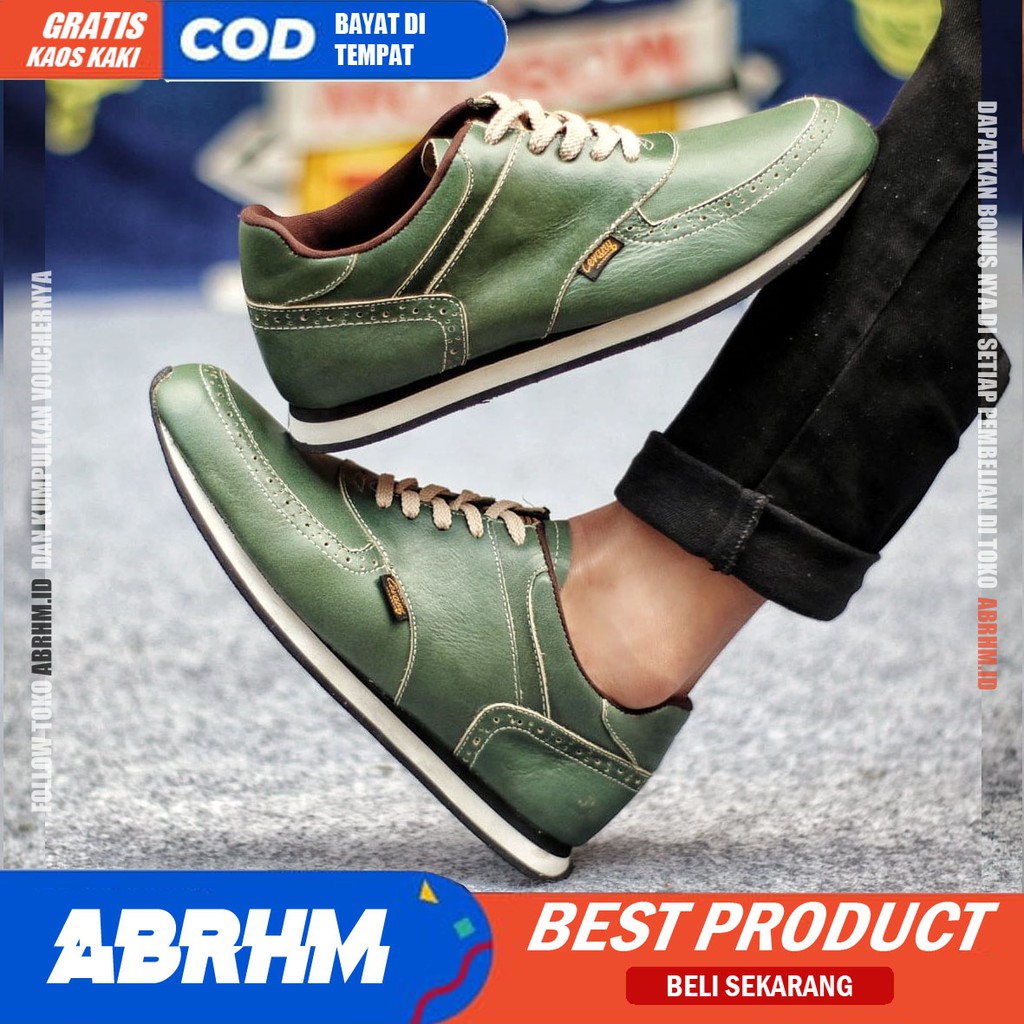 ABRHM X ERZA Sepatu Sneaker Pria Sepatu Pria Casual Sepatu Sneakers Cowok / Cowo Ori Sepatu Kasual Kerja Kuliah Gaya Santai Keren Kekinian Original Murah Terlaris