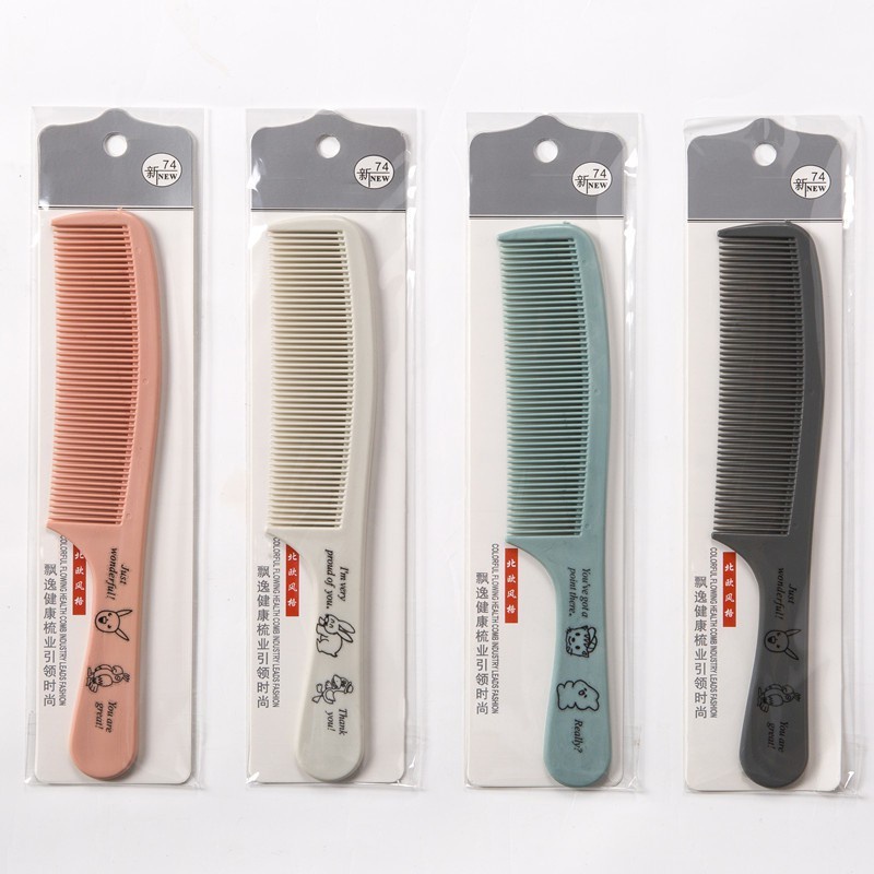 Sisir Rambut Gagang J104 Model Lurus Motif Warna Soft