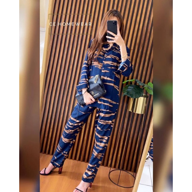 BELLE ONE SET / SETELAN RAYON DAILY ONE SET BAJU SETELAN WANITA KEKINIAN-ONESET(MEGA BIRU)