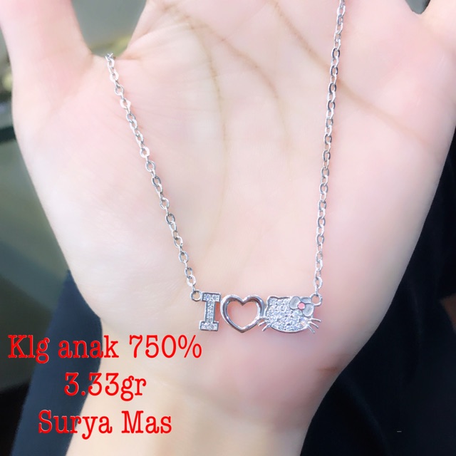 Kalung anak buah emas 750%