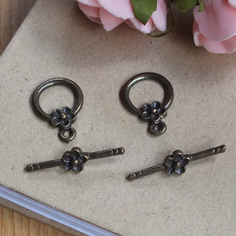 Toggle Clasp Bunga Pengait Gelang Kalung Toggle Bunga Toggle Clasp Bunga Pengait Gelang Kalung Toggle Bunga
