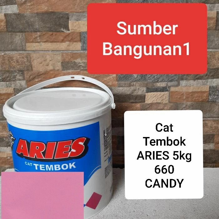 Cat tembok ARIES by AVIAN 5 kg 660 CANDY cat dinding triplek pink 5kg