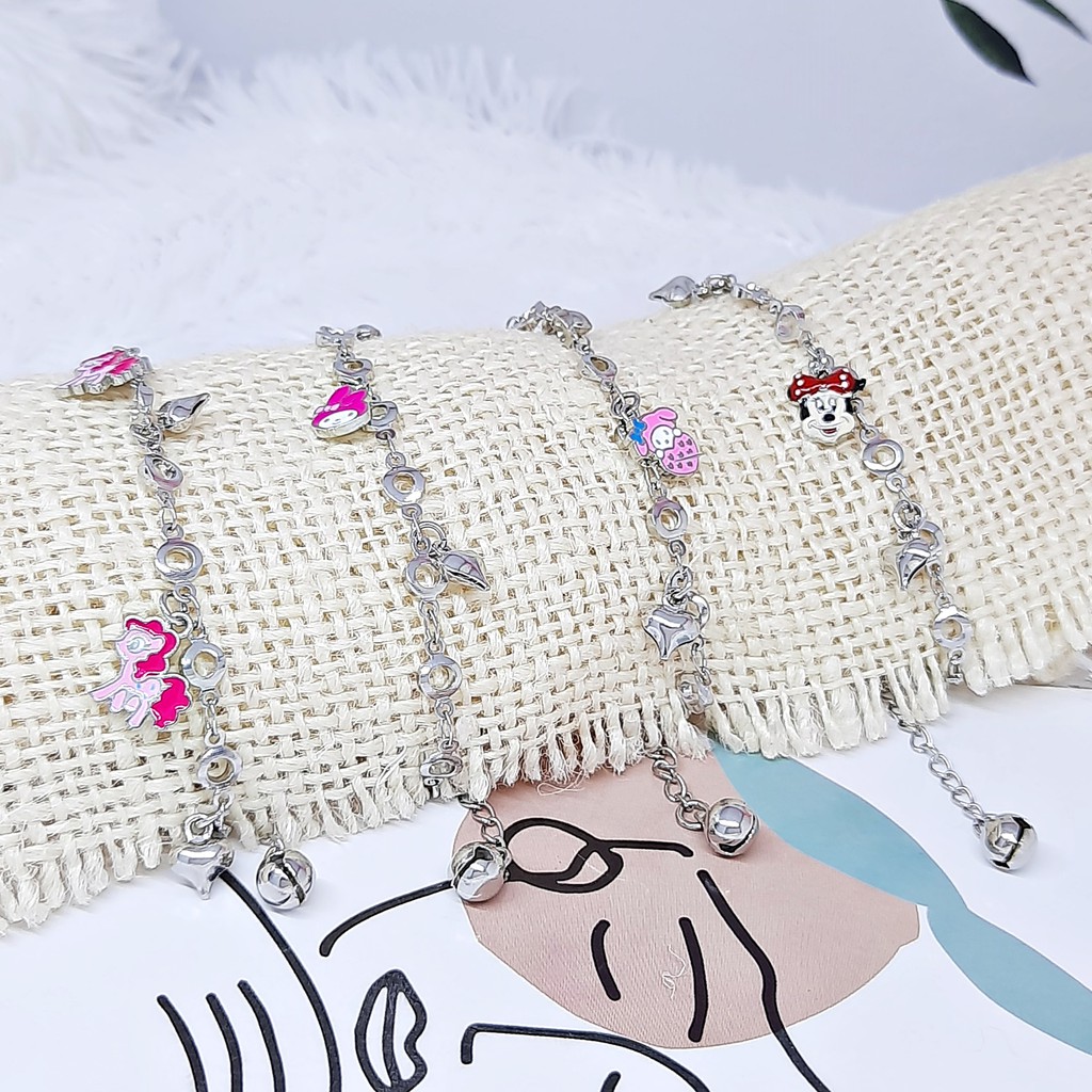 Gelang Anak Meilyn Unicorn Kitty Dorami Cherry Lonceng Lapis Emas Silver - BB637S