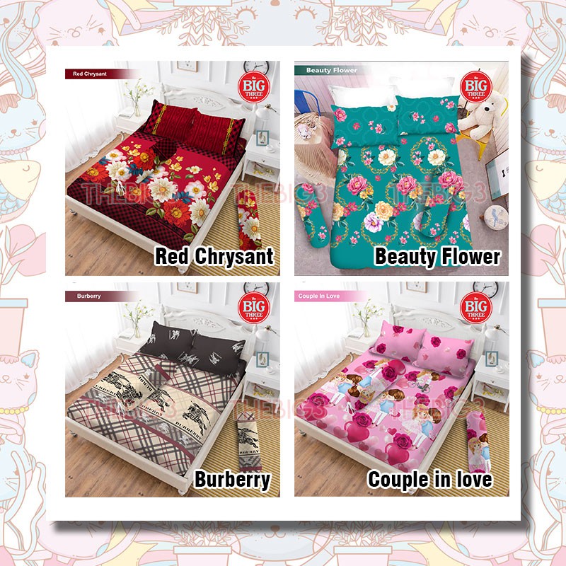 VITO Sprei 180x200 Bantal 4 motif Alphabet Channel Chibi BTS Couple in Love Golden Triangles Little Star LOL London Louis Moonlight Phantom Pink Tourmaline Windmill  - King 180 B4 SP