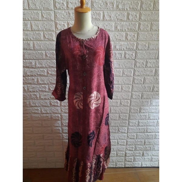 Daster DRESS KLOK JUMBO/GAMIS REMPEL rosalia JUMBO /BAJU TIDUR ASLI PEKALONGAN