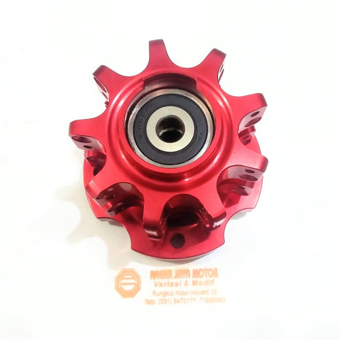 TROMOL DEPAN BELIMBING +BEARING CNC MERAH JUPITER MIO MERK TOP SECRET PALING TOP