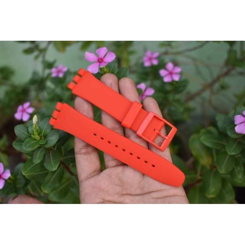 swatch strap fit size 19mm full Rubber Red original oem