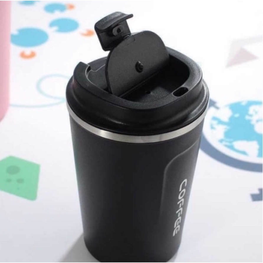 Tumbler Kopi Portable Travel Cup 510 ML / Termos Coffee Stainless Botol Minum Anti Air Panas Dingin
