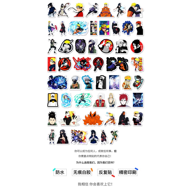 Zhang Riman Naruto kartun graffiti stiker bagasi sepeda motor mobil komputer notebook stiker
