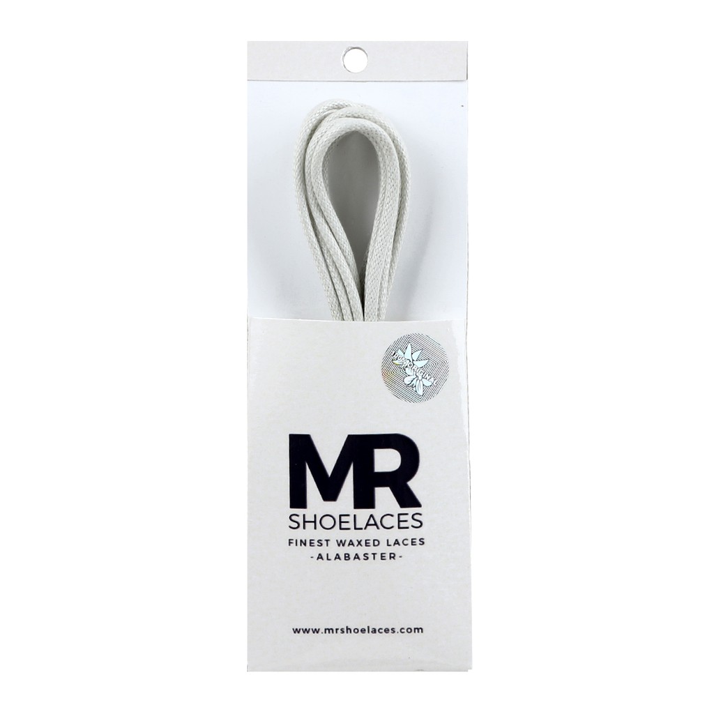 MR Shoelaces RD32 Alabaster Tali Sepatu Lilin 2-3mm Bulat Round 50cm 60cm 70cm 80cm 90cm 100cm 120cm 150cm (Waxed Laces) - Premium Shoelace