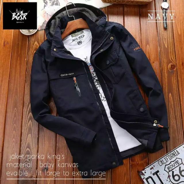 Jaket Pria Parka King's Jaket Parka Pria Jaket Parka Jaket Outdoor Jaket Kanvas Hoodie