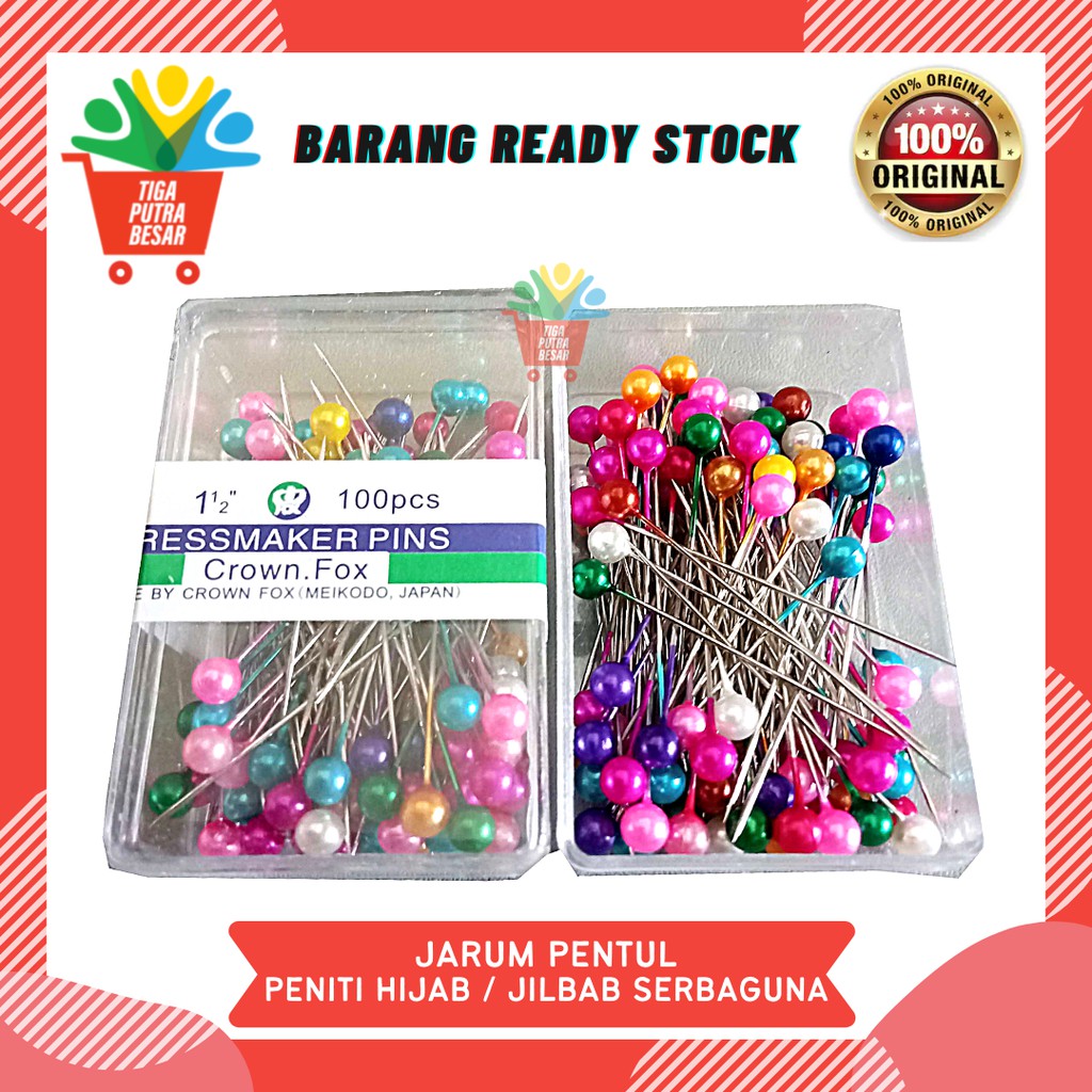 JARUM PENTUL STAINLESS / PENITI HIJAB / PENITI JILBAB SERBAGUNA ISI 100 PCS
