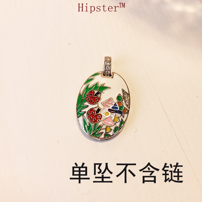 Hot Sale Funny Cute Cartoon Flower and Grass Colorful Enamel Pendant Necklace