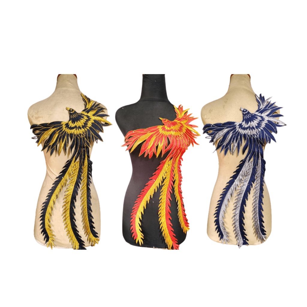 renda bordir motif burung rajawali