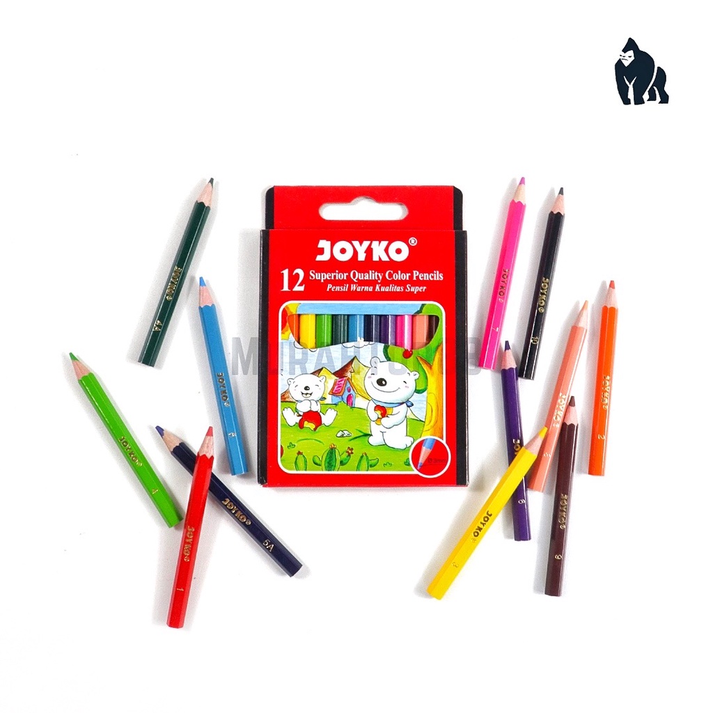 

Pensil 12 Warna Pendek Joyko Mini / Color Pencil CP-S12 Colouring [1 SET]