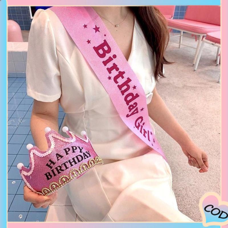 COD❤️Selempang Sash Birthday Girl Selempang Ulang Tahun Birthday Sash Birthday Queen Princess-A.one