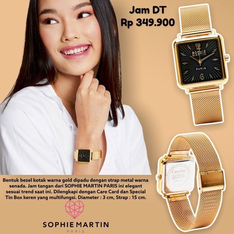 JAM TANGAN CECYLIA GOLD PROMO SOPHIE PARIS ORIGINAL