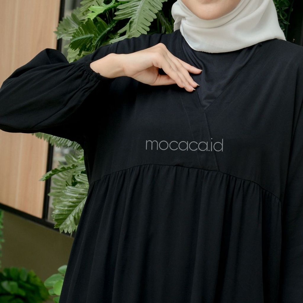 Dress Polos Premium polos katun rayon twill hijau sage bw broken white hitam putih tulang