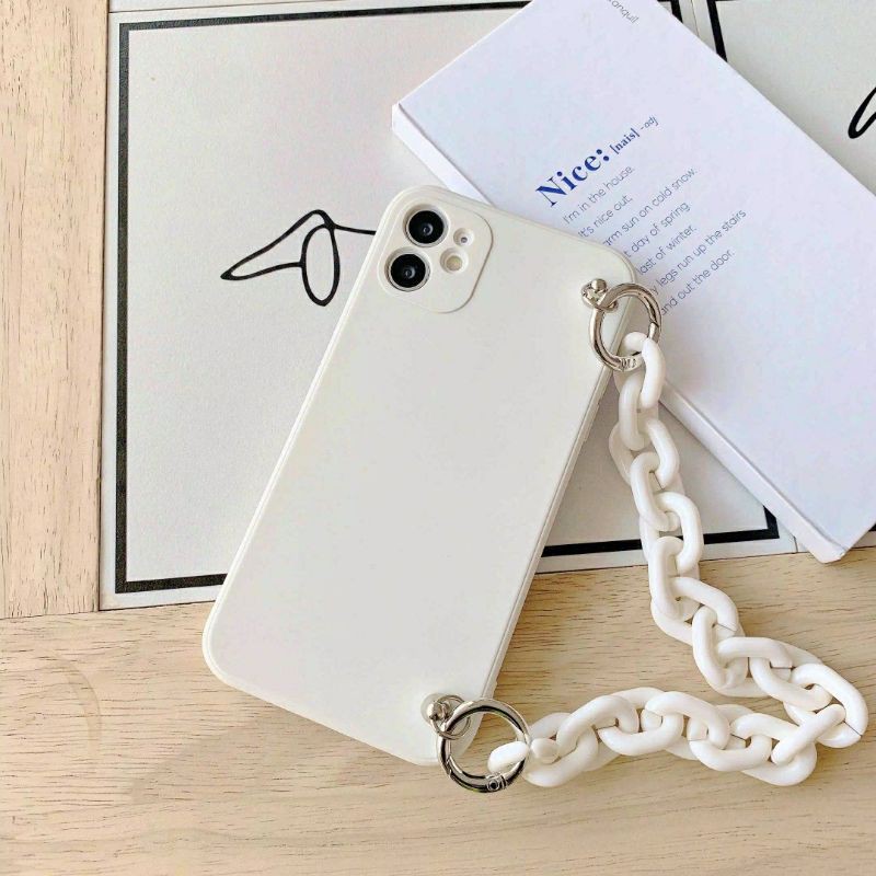 Casing Handphone selempang tali rante artis nagita iphone 7plus 11 pro max i11 Necklace rainbow